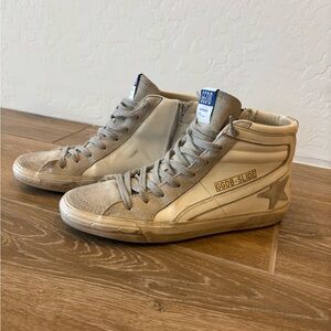Slide High-Top Sneakers - Beige